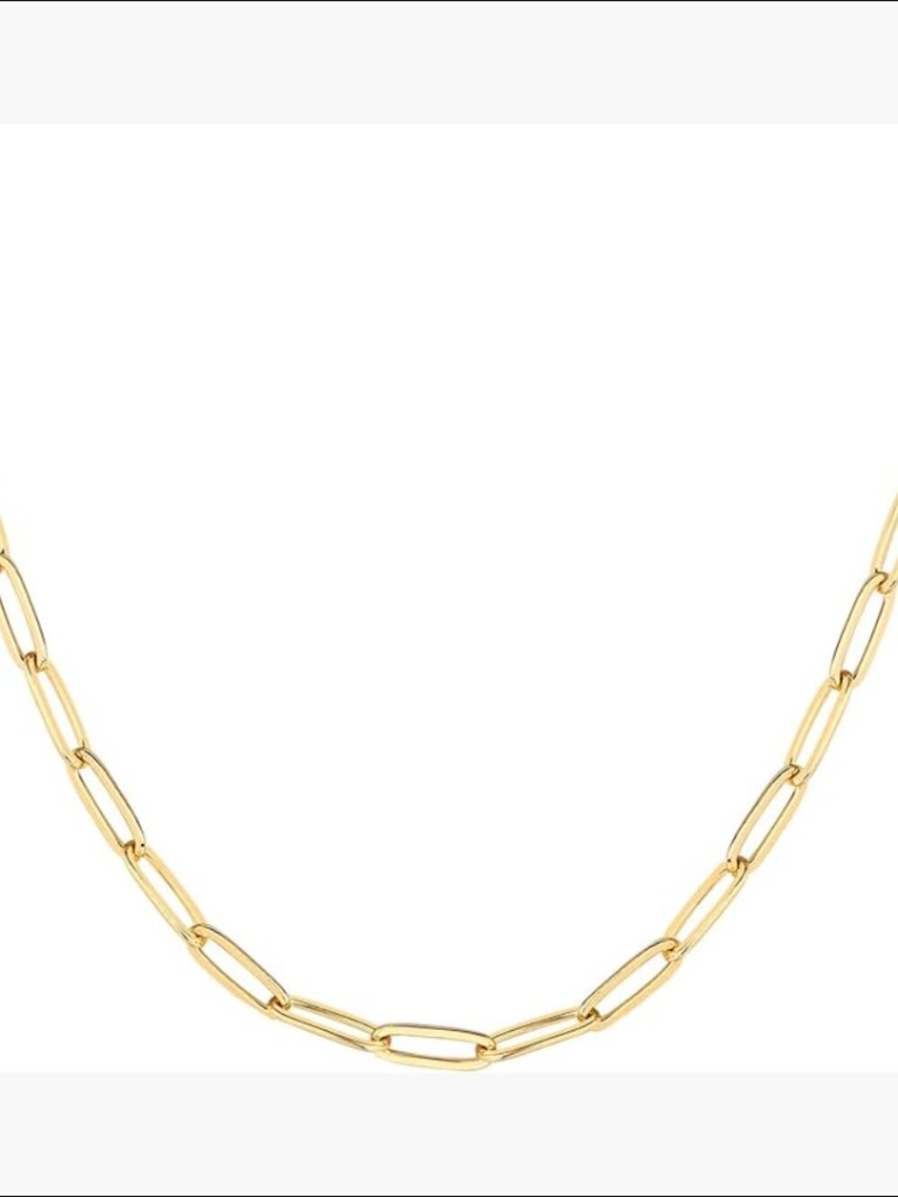 14K Yellow Gold Paperclip Chain Necklace Adjustable Layering Minimalist Dainty - Picture 2 of 5